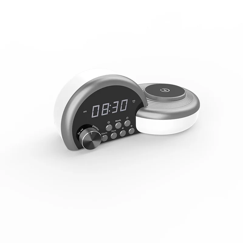 VYOPBC Wireless Charger Bluetooth Speaker Multifunctional with Ambient Light Clock Alarm