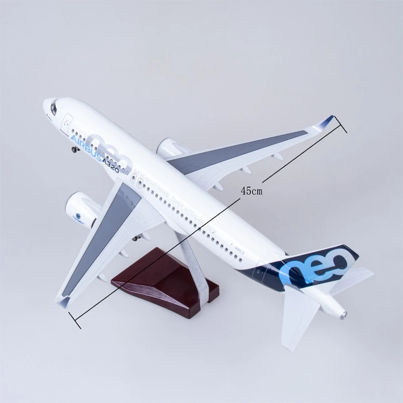 Model Aircraft 47CM Scale A320 NEO Prototype Model Airplane Diecast Airbus A320 Model Plane Kit with Stand Pre-Built for Bedroom