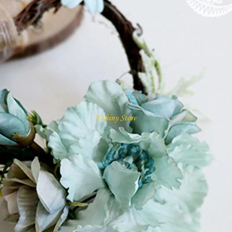 

N58F 6-дюймовый венок в форме сердца, искусственный цветок, романтическая настенная гирлянда для праздника, свадьбы, вечеринки,