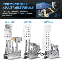 Racing Sim Cockpit  Pedals Simulator Steering Wheel Pc Pedal  3mm Load Cell Pedals