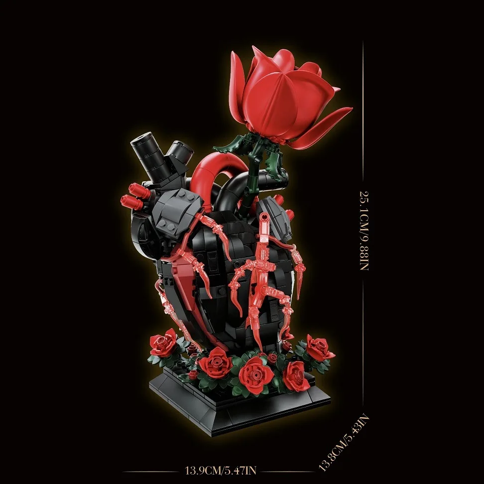 Stad Creatieve Rose Style Model Bouwstenen MOC Schedel Maan Zandloper Kruis Hart Decoratief Ornament Bakstenen Montage Speelgoed Cadeau