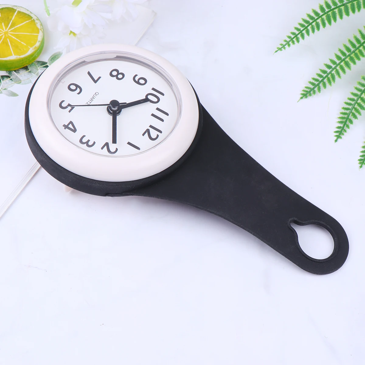 

Waterproof Wall Bathroom Mute Silent Shower Clock Black Without Easy Install Multi-Function Creative Simple