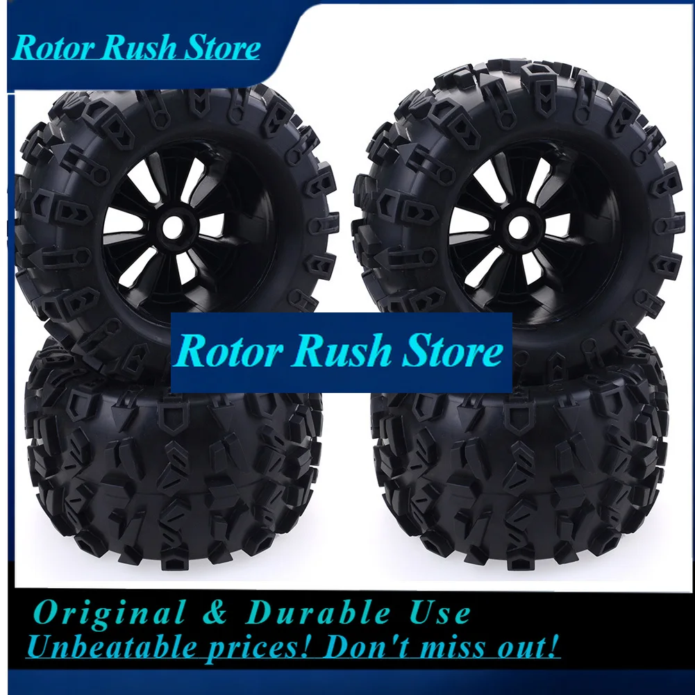 RoRuS4pcs/pack 1/8 Scale 17mm Hex RC Truck Tires And Wheels Set Glued For Traxxas Maxx Tmaxx E-Revo Revo 3.3, JLB Cheetah Monste