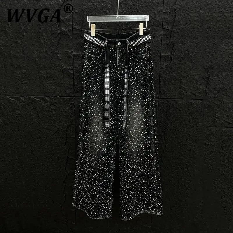 

WVGA Spring Autumn New Men Darkwear Heavy Craft Starry Sky Washed Ribbon Trendy Jeans Niche Chic Casual Wide-Leg Pants Ins W7585
