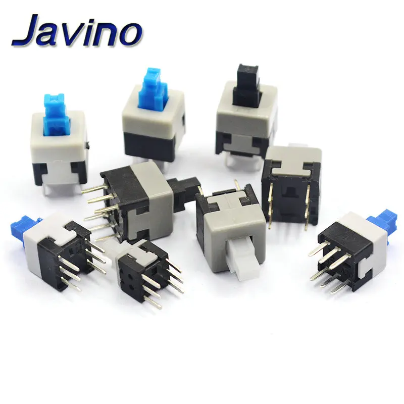 10PCS/LOT 5.8x5.8 7x7 8x8 8.5x8.5mm Self Locking / UNlock Push Tactile Power Micro Switch 6 Pin Button Switches