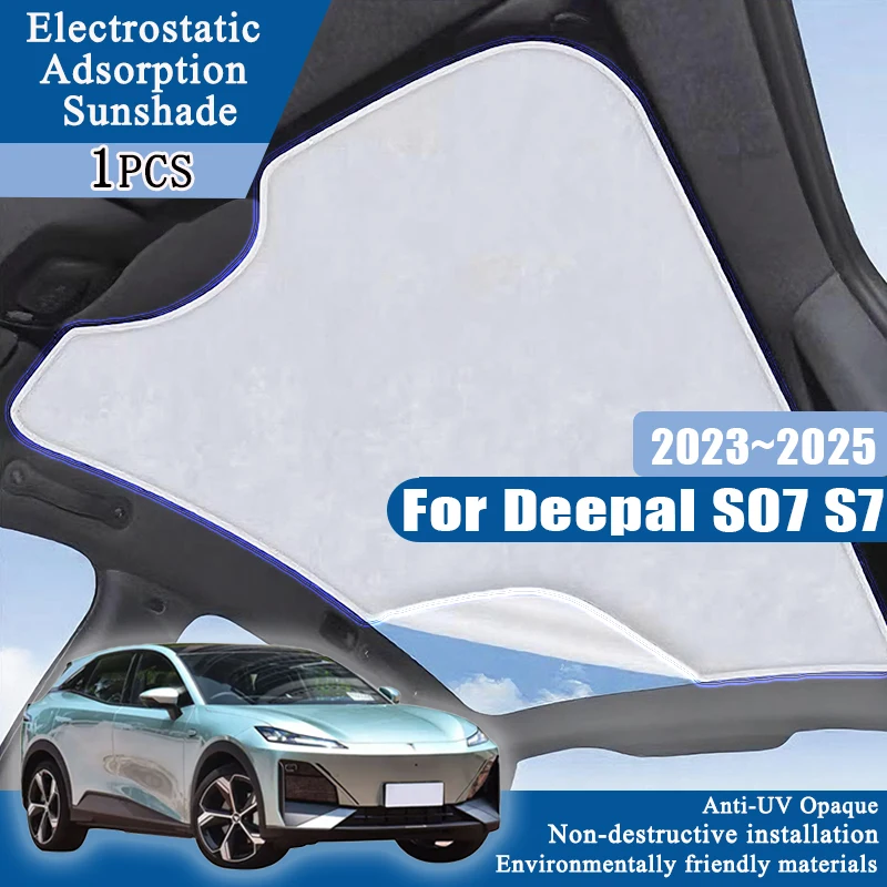 

1PCS Electrostatic Adsorption Sunshade For Deepal S07 S7 2023 2024 2025 Accessories Car Sticker Sun Protection Sunroof Covers
