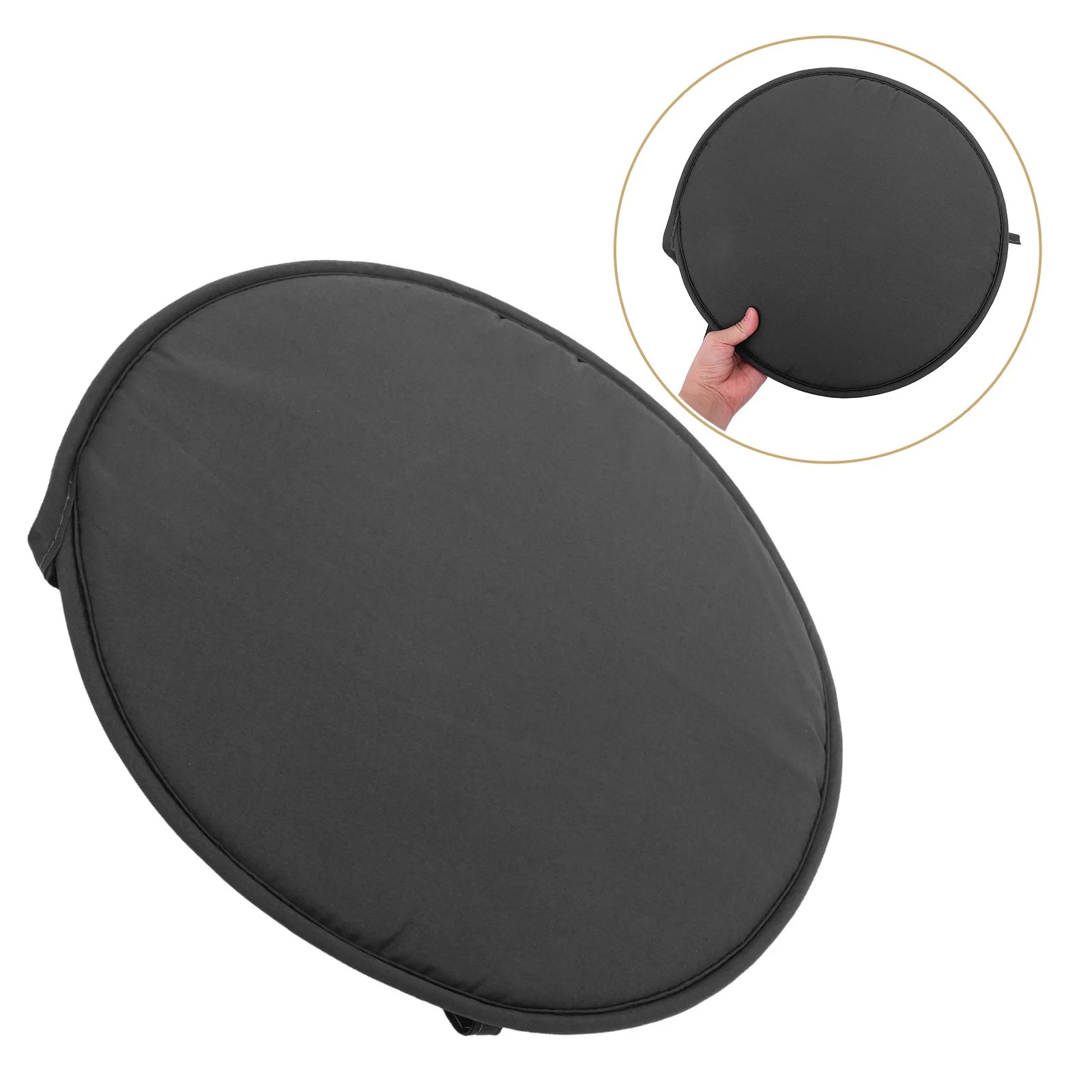 

1Pcs Thickened Chair Seat Cushion Premium Polyester Sponge Round 38Cm Dark Grey for Home Office Sofa Car Dining Room Decorative