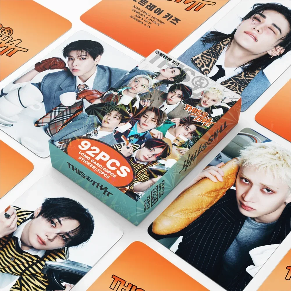 92 Stück Koreanische Hot Idol Neualbum "THIS&THAT" Hochwertige Lomo-Karten Felix BangChan HyunJin I.N Han Fans Sammelkarten – Detail 12