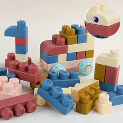 New Upgraded Early Education Puzzle Assembly Toy, Chewable And Boiled Large Soft Rubber Building Block, DIY Large Size Toy, Than