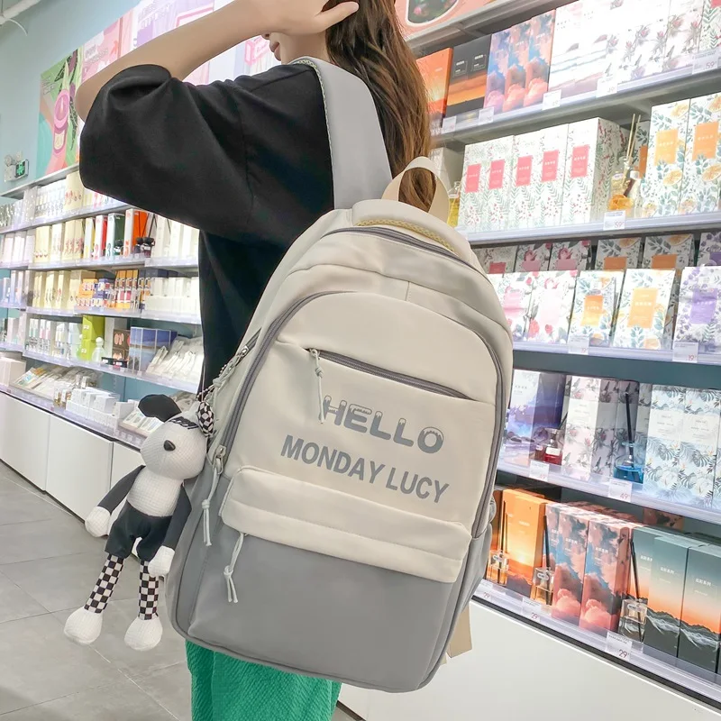 Mori estilo simples mochila de adolescente, mochila casual, leve, impermeável, viagem, estudante do ensino médio, moda