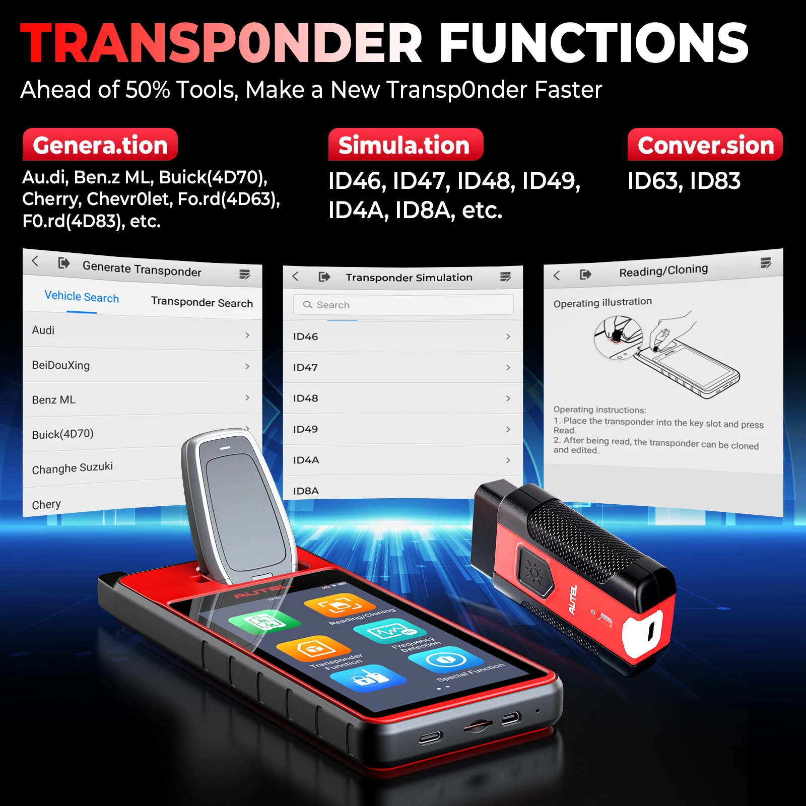 Autel KM100 KM100E مفتاح مبرمج منع الحر أداة تحديث مجاني مفتاح خلق IMMO التعلم رقاقة قراءة أدوات الاستنساخ PK IM508