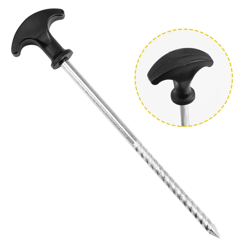 Outdoor portable threaded ground pegs, camping tent fixing nails, canopy beach windproof nails（Each 10 pieces）