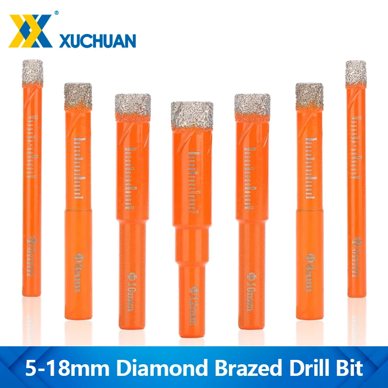 Diamond Brazed Drill Bit 5/6/8/10/12/14/16/18mm Hole Saw Cutter For Glass Marble Granite Brick Tile Ceramic Porcelain Concrete