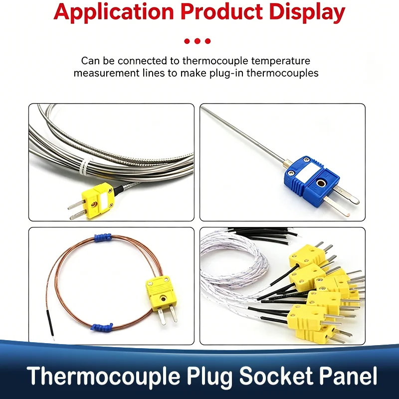 High Temperature Resistant Mini Thermocouple Plug Socket Panel Mount SMPW MPJ K J T E Male Female Compensation Wire Connector