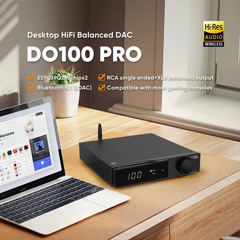 SMSL DO100PRO HiRes Audio DAC ES9038Q2Mx2 Bluetooth 5 DSD512 32Bit 768KHZ OPA1612x4 Balanced Output Decoder With Remote Control