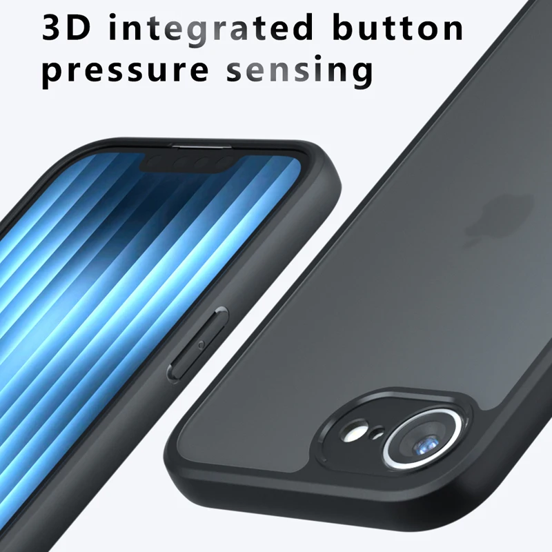 For iPhone 16E 17E Case Shockproof Magnetic Matte PC+TPU Anti-fingerprint Transparent Cover for iPhone 16 E