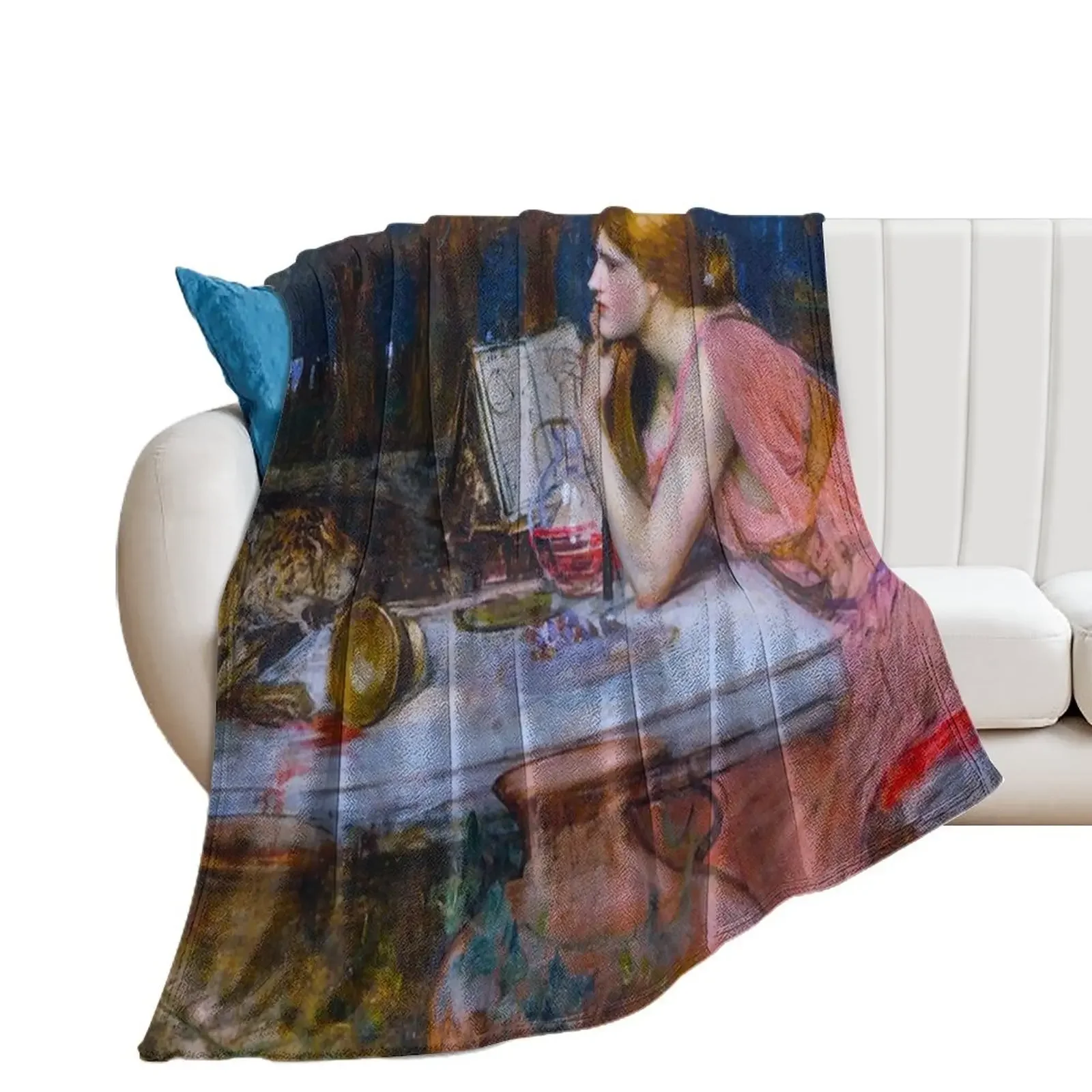 THE SORCERESS - JOHN WILLIAM WATERHOUSE Throw Blanket Luxury Throw for winter Blankets