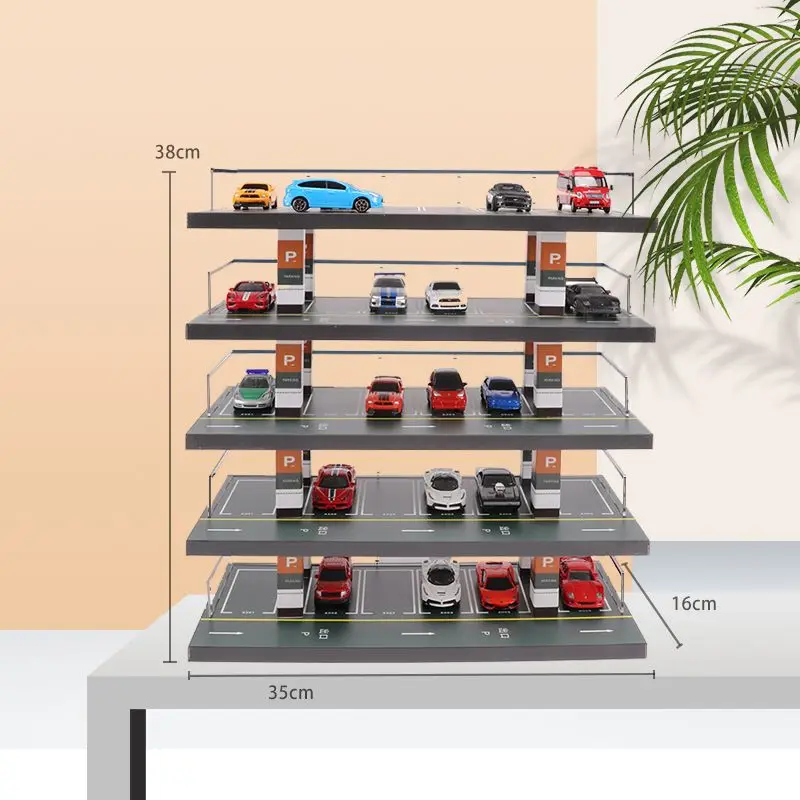 

Domeka Hot Wheels Car Toy Display Stand, Parking Scene, Open Air Building, 1:64 Model