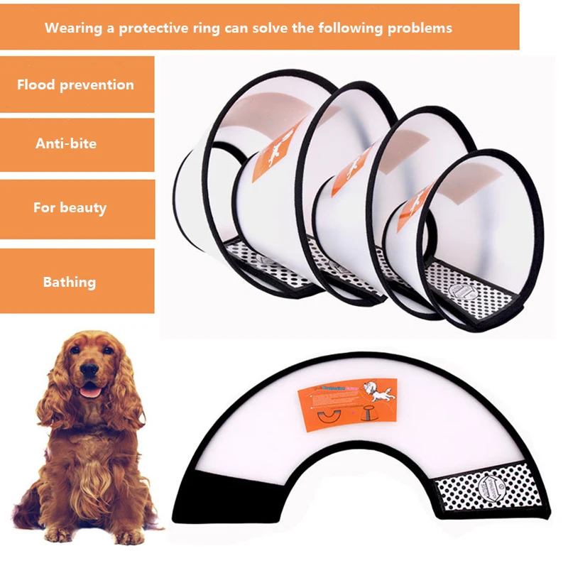 Pet Protective Collar For Small Large Dogs Anti Bite Grasping Licking Collar Puppy Cat Recovery Cone Ring Pets Care Accessories