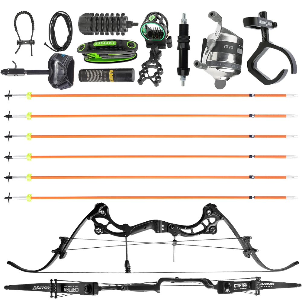 Compound Bow Set 40-55lbs Adjust 320FPS Archery Carbon Fishing Sports Field Adult Outdoor Training Beginner 3D Archery Fishing