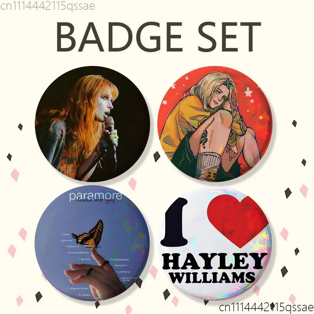 Band P-Paramore 25/32/44/58/75mm Badges Button Round Creative Pin Brooch Badge Bag Decor Accessories