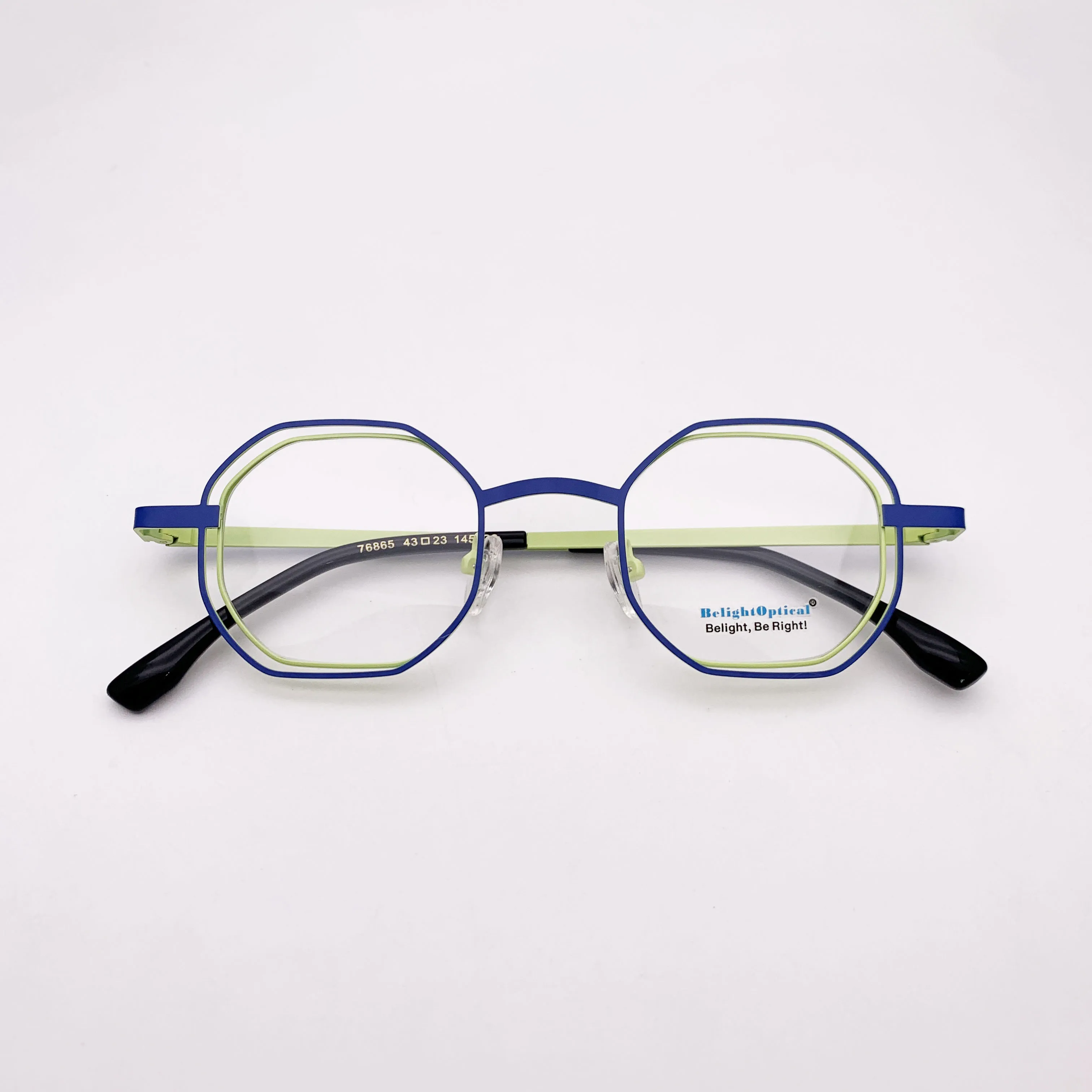 Kacamata Optik Bentuk Pir Dek Ganda Logam Antik Warna-warni Mewah Bingkai Kacamata Lensa Resep Gaya Wanita 76865