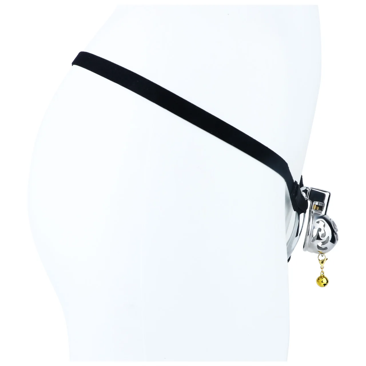 ORALSX YunLing Lock Cock Stainless Steel Hollow Chastity Cage Aluminum Alloy Curve Penis Ring Bell Safe BDSM Adult Sex Toys - view 5