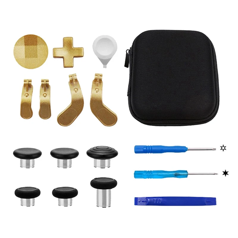 ABGN 17 pièces palettes en métal poignées de pouce Kit de Joystick de noyau pour One Elite 2 pièces de contrôleur de jeu de précision améliorée