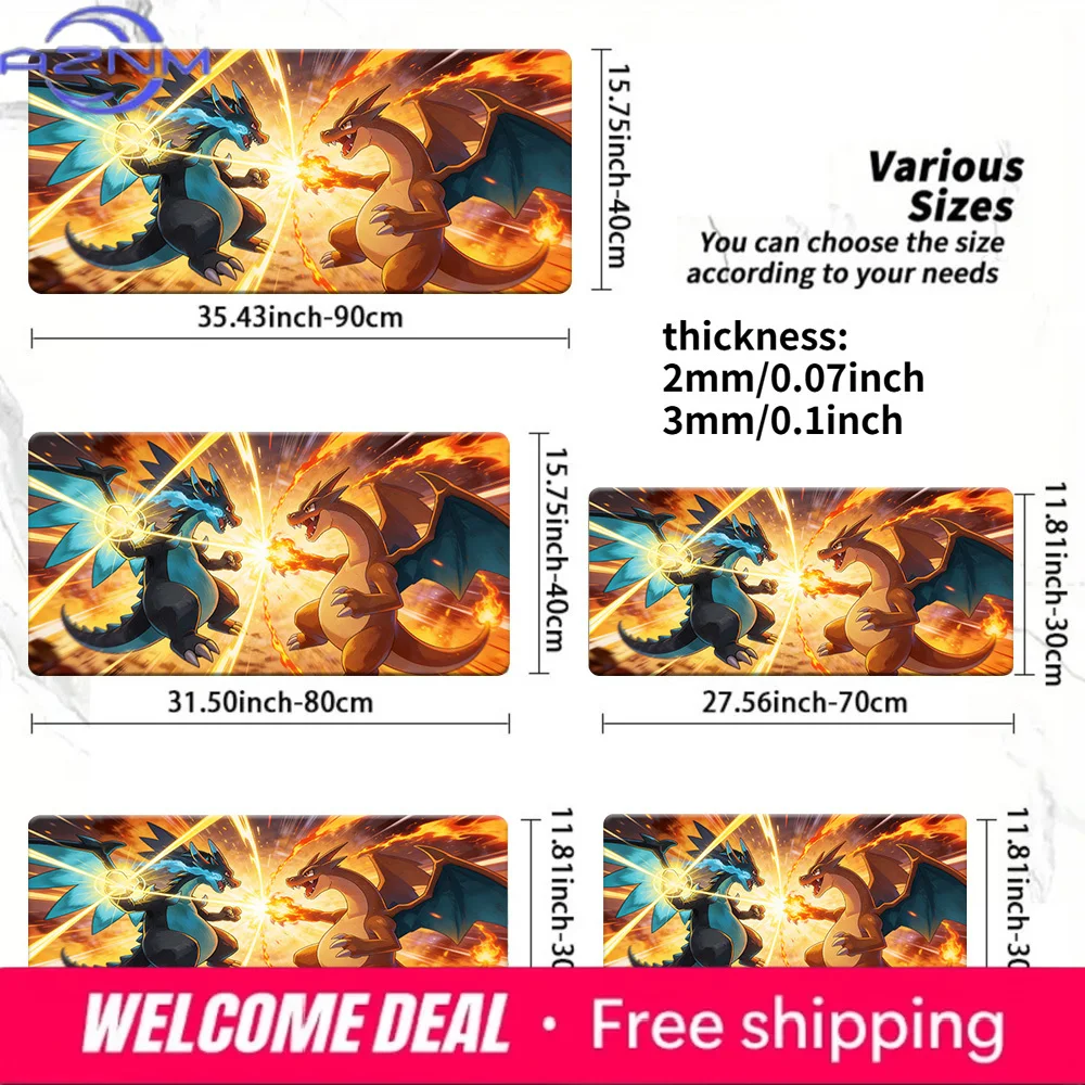Tapete de Jogo Antiderrapante Charizard vs Mega Charizard X Pokémon TCG