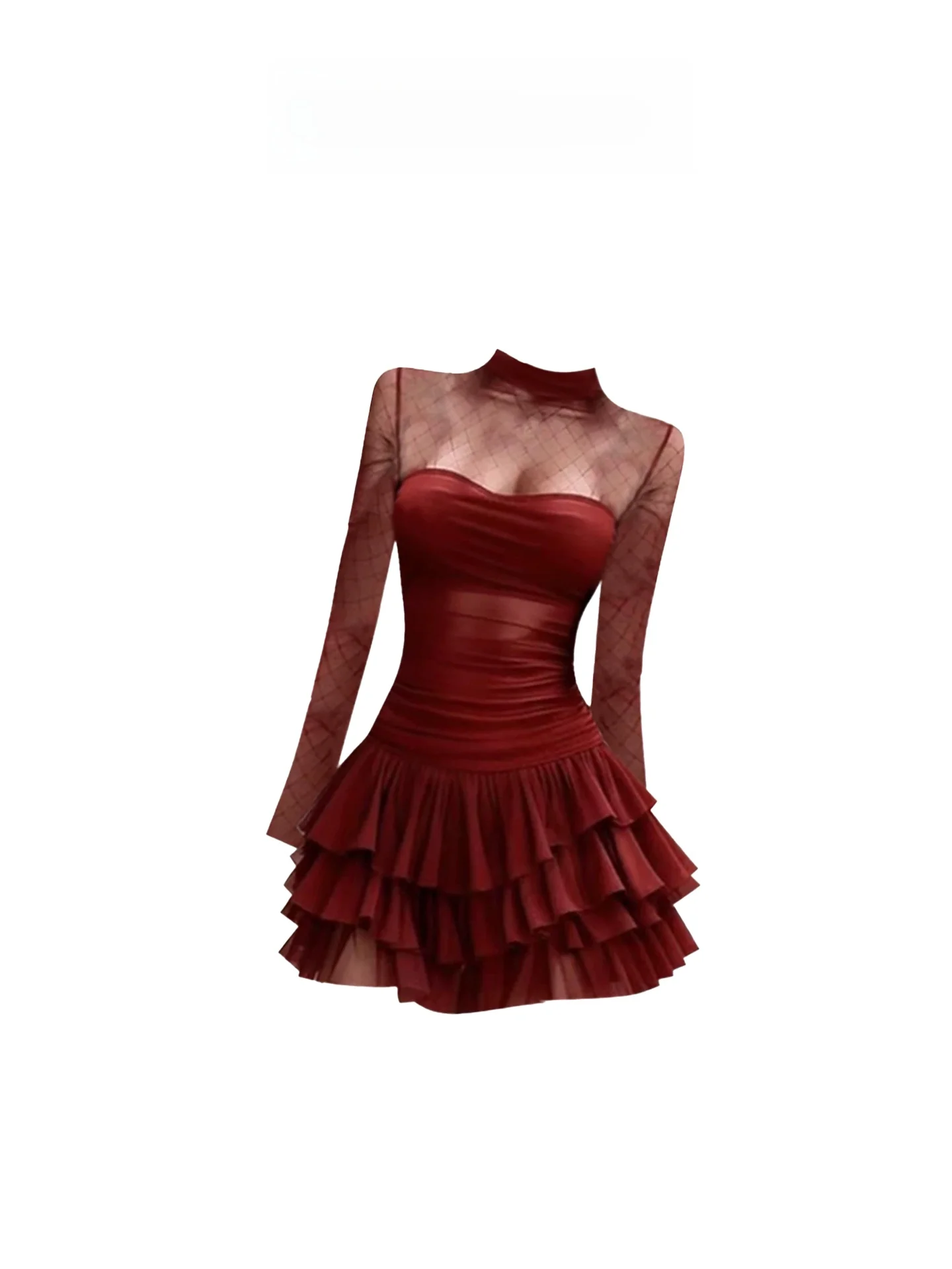 

HEZA сексуальная прозрачная женская юбка трапециевидной формы, осенне-зимняя утягивающая юбка трапециевидной формы, длинная повседневная одежда с высоким воротником