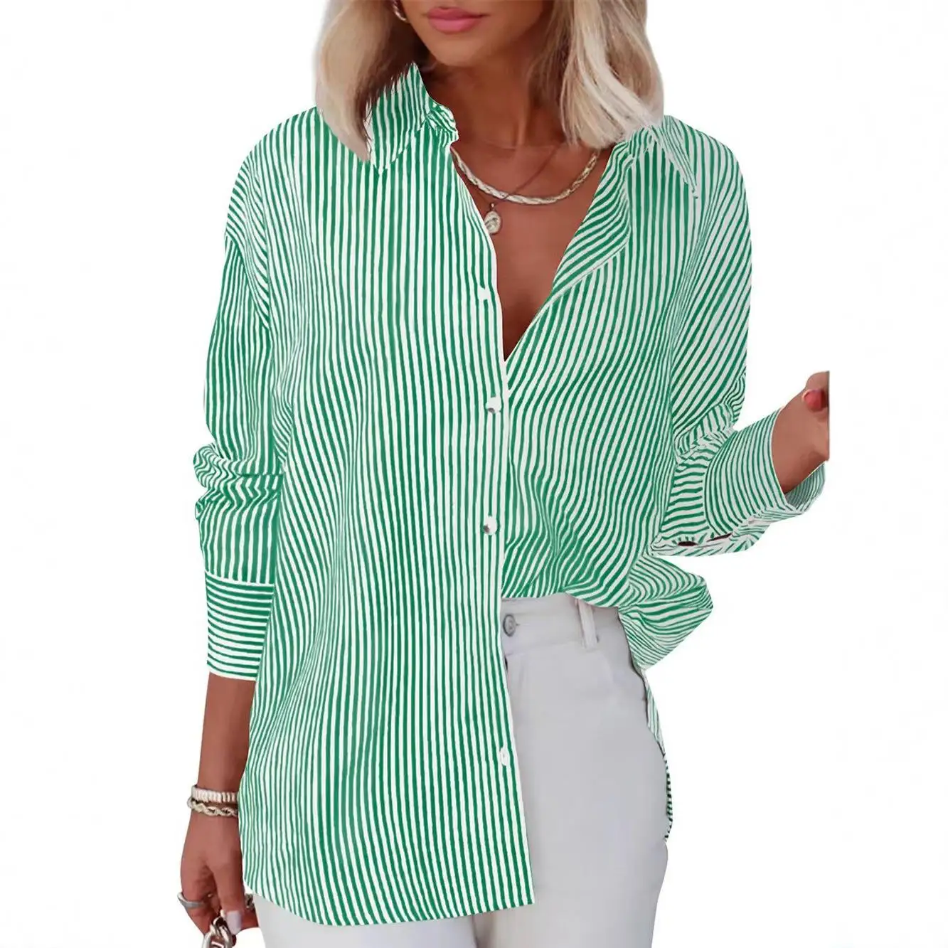 

Женская пляжная рубашка-накидка из жатой ткани с длинным рукавом, в полоску, из полиэстера, милый стиль, лето 2024, устойчивая к деформации