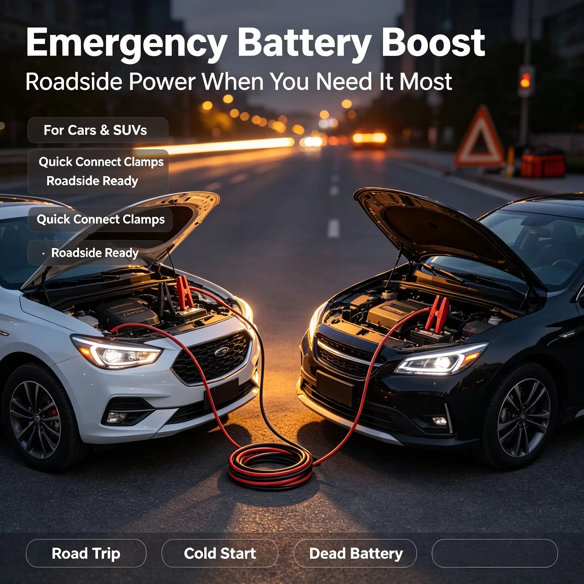 4-meter Fully Enclosed Car Battery Jumper Wire, Pure Copper Connection Wire, Thickened Jumper Wire, Jumper Wire Jumper Cable