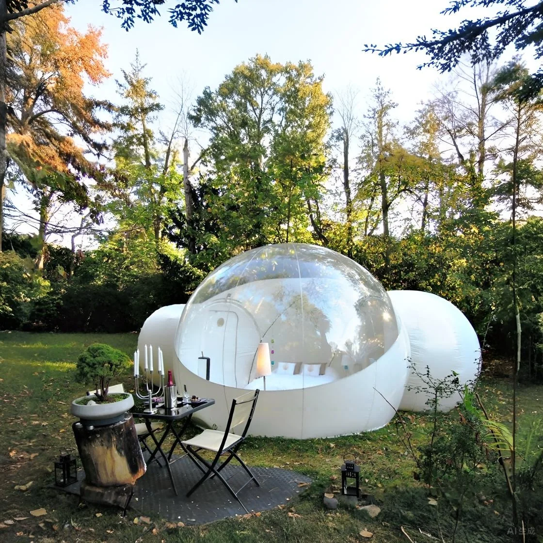 PVC Inflatable Transparent Bubble House Spherical Glamping Tent Starry Sky Outdoor Camping Shelter Resort Hotel Tent