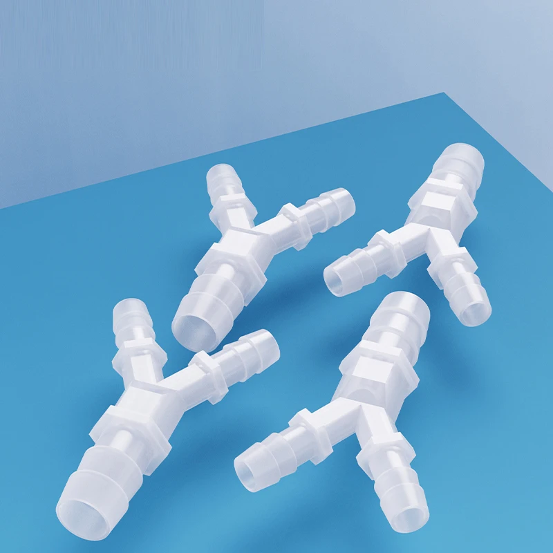 Corrosion-Resistant PP Y-Shaped Tee Connector 1.6-20mm for Aquarium Air Pump, Irrigation System, Water Pipe Fitting