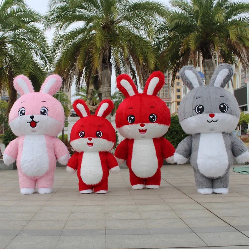 

Giant Inflatable Rabbit Mascot Costume Cute Cartoon Easter Bunny Adverting Outfits Adult Animal Halloween Party Costume