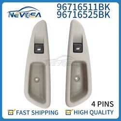 Nevosa 96716511BK 96716525BK For Peugeot 206 408 4Pins Power Window Control Switch Rear Left Right Passenger Side LR RR