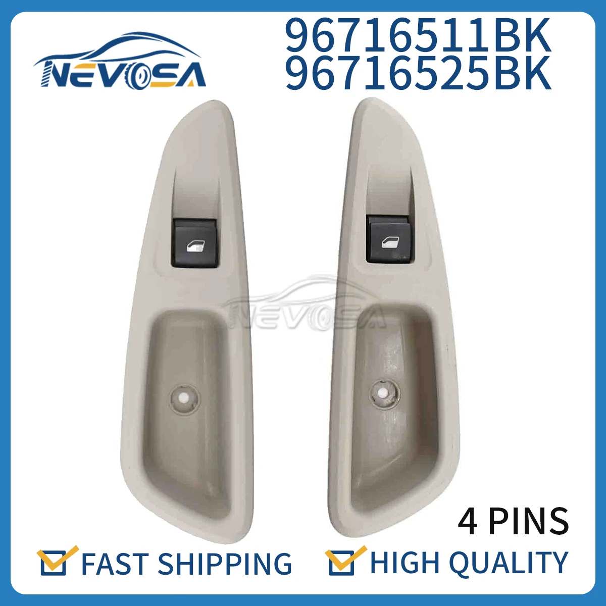 Nevosa 96716511BK 96716525BK dla Peugeot 206 408 4Pins przełącznik elektrycznego sterowania szybą tylnego lewego prawego pasażera po stronie LR RR