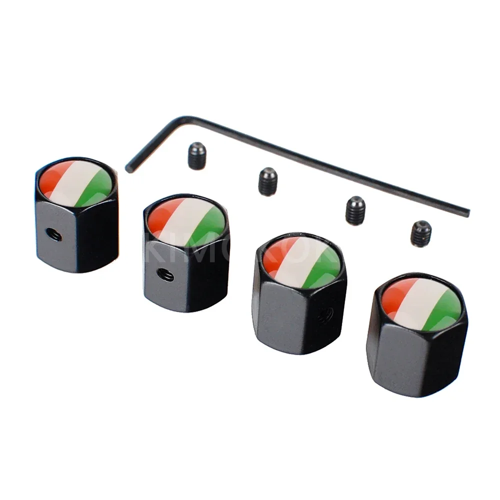 4 Uds. Tapas de válvula de neumático de rueda de coche con bandera italiana para Fiat spider 500 ABARTH Albea Bravo DUCATO JUNTO LINEA MOBI PANDA Seicento Siena