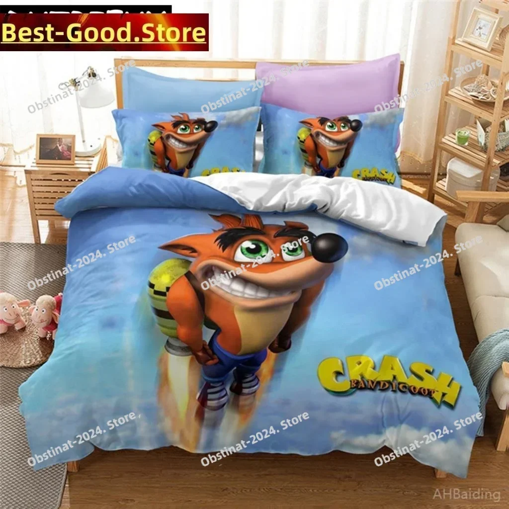 

Hot Game Crashbandicoot 3d Bedding Set Printed single Comforter Quilt Bed Cover Duvet Cover Pillow Case 3 Pieces Kids Adult Size