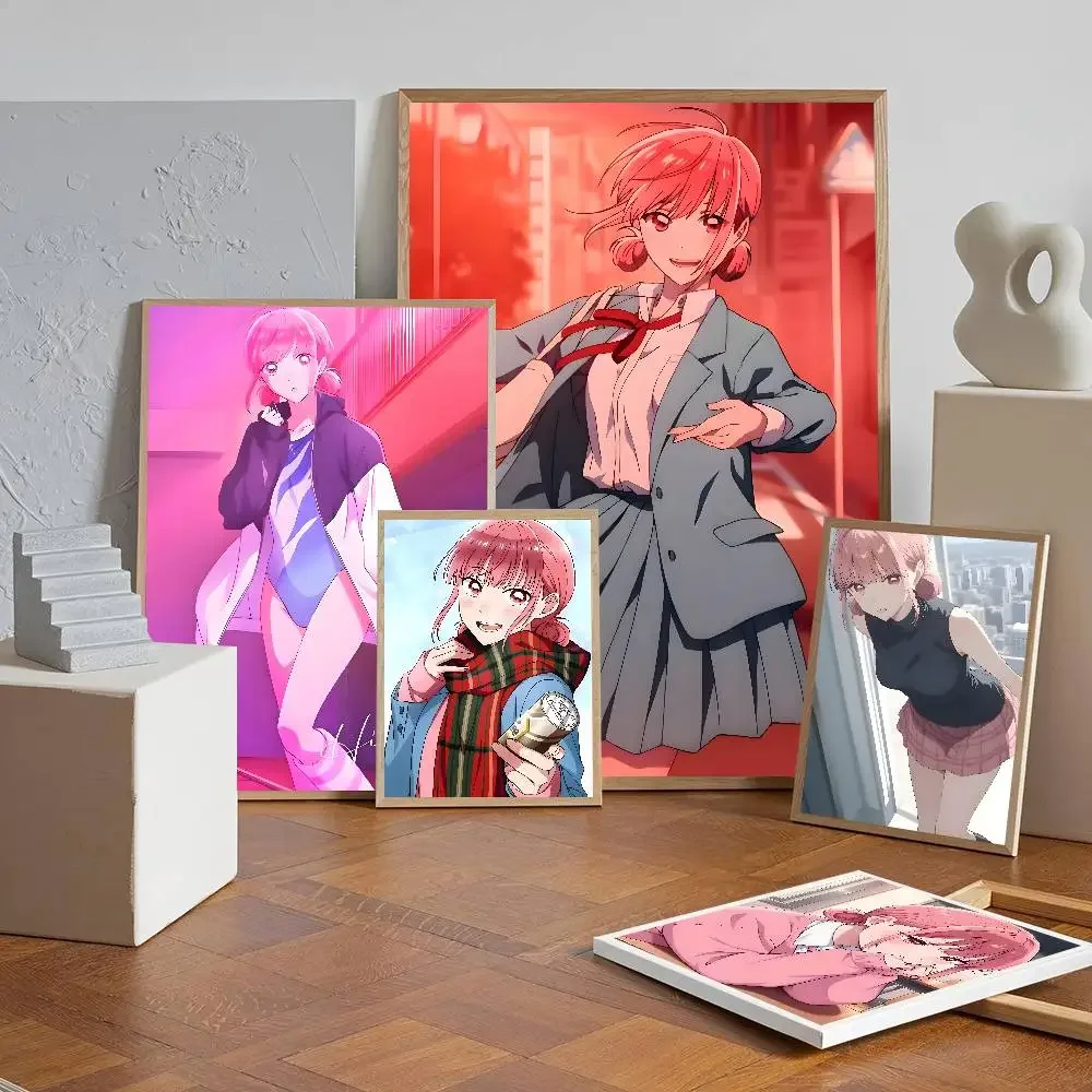 Niebieska Pudełko Anime Plakat Samoprzylepny Wodoodporny Papier Naklejka Dekoracja Ścienna do Kawiarni Baru Pokoju