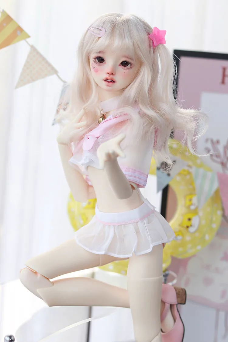 Roupas de boneca bjd adequadas para 13/1/4 tamanho sd roupas de boneca malha terno de marinheiro roupa íntima + roupa íntima + top de malha + saia de malha + gravata 5 peças