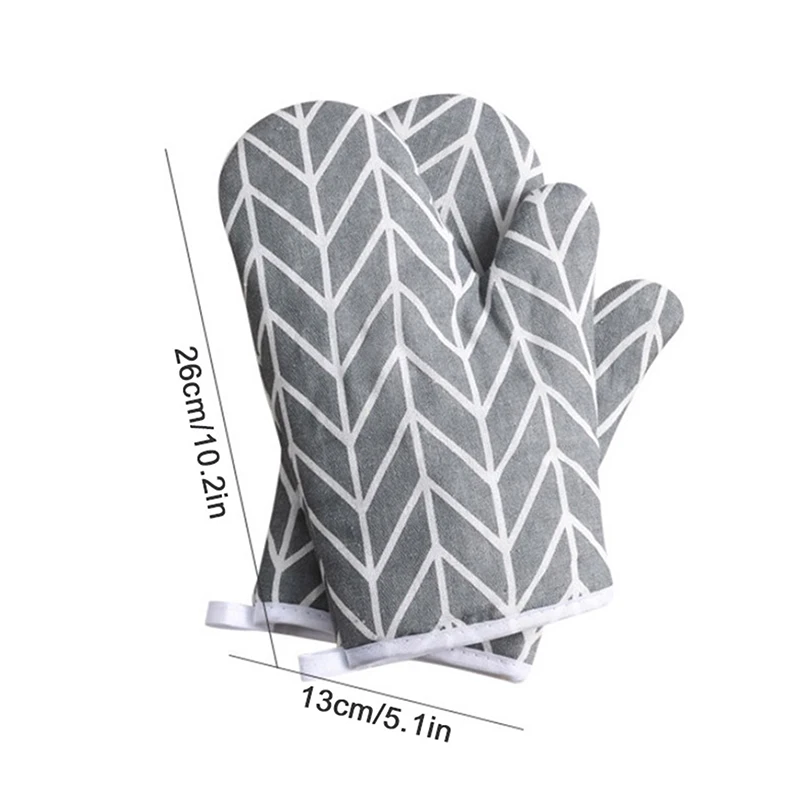 Oven Baking Gloves Oven Mitts Microwave Oven Gloves High-temperature Resistant Cotton Linen Gloves Kitchen Baking Tools Bakeware