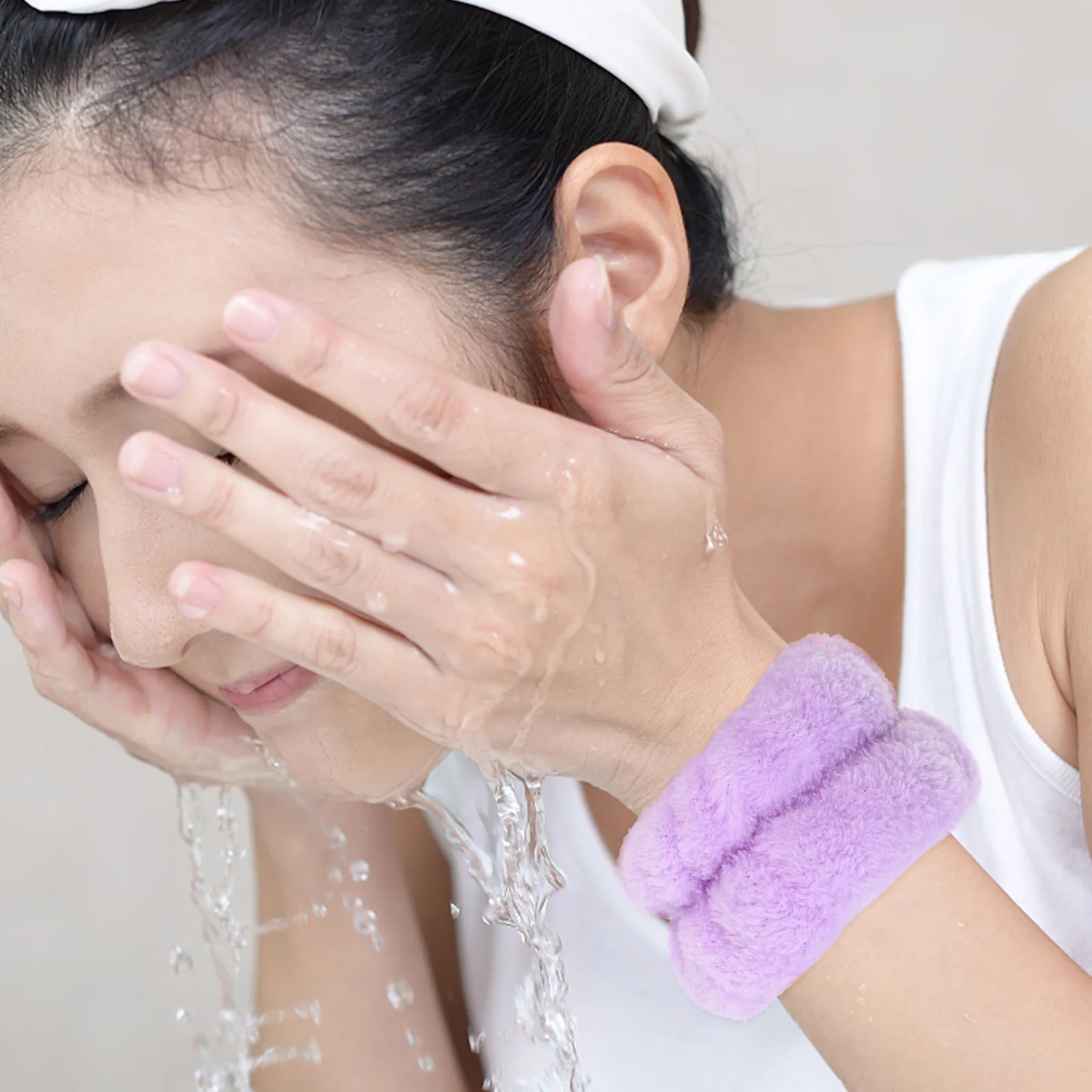 

Reusable Washable Face Washing Wristbands For Women Spa Yoga Multipurpose Wrist Sweatbands Lightweight Supple
