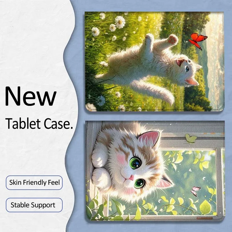 

Cute Cat Window Butterfly For Xiaoxin Lenovo Tab P12 Extreme Legion Y900 Idea Pro GT 12.1 2025 Foldable Tablet Case Gift