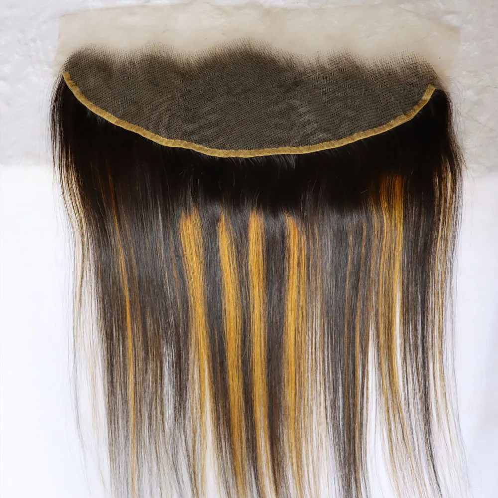 13x4 13x6 الدانتيل أمامي 4x4 5x5 الدانتيل الشفاف إغلاق عذراء ريمي شعر مستعار بشري الهندي تسليط الضوء على 1B الأصفر أومبير