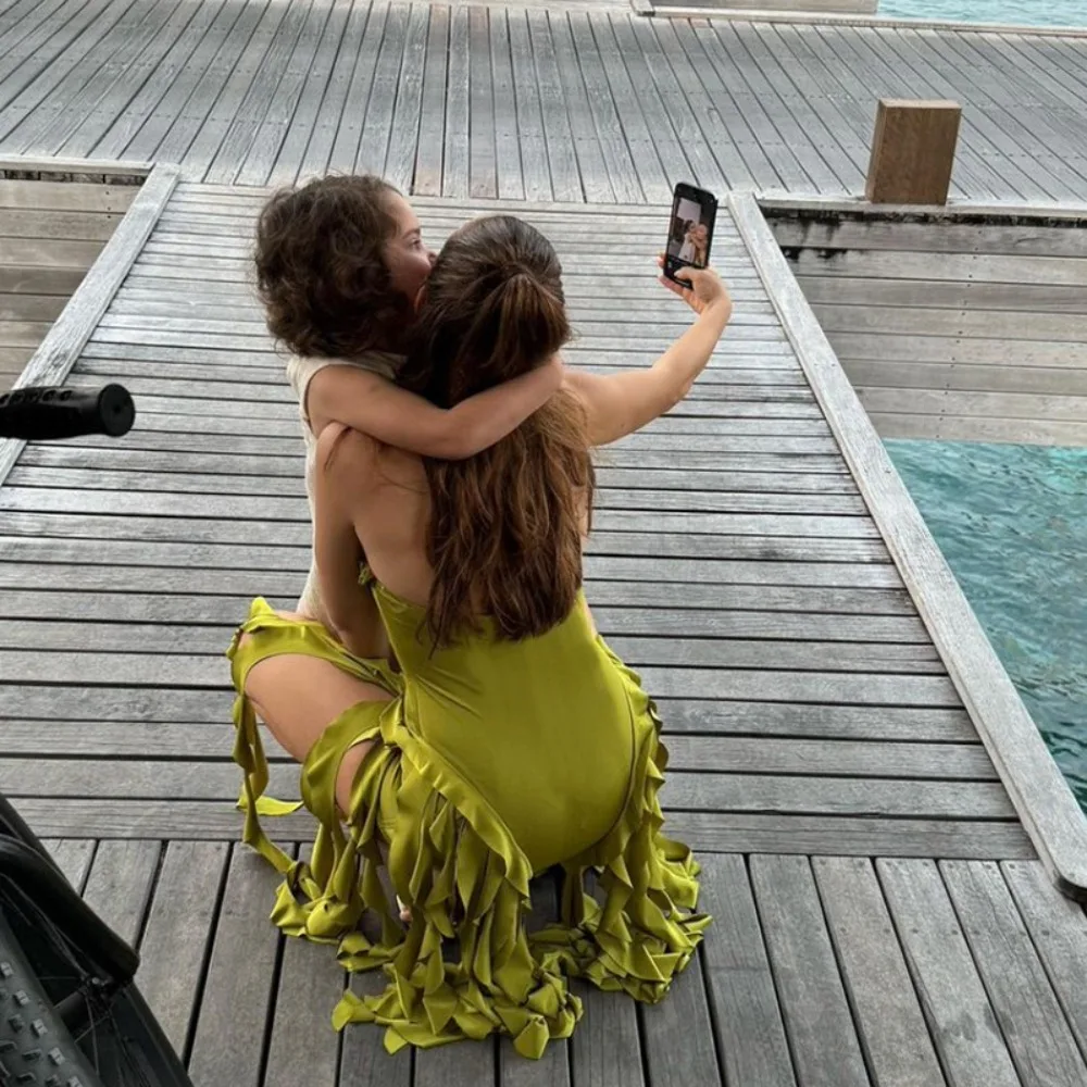 Sukienka damska seksowna bez pleców na lato 2025 - Y2K Streetwear Sukienka midi bodycon na ramiączkach na wieczorne wyjście, imprezę w klubie nocnym