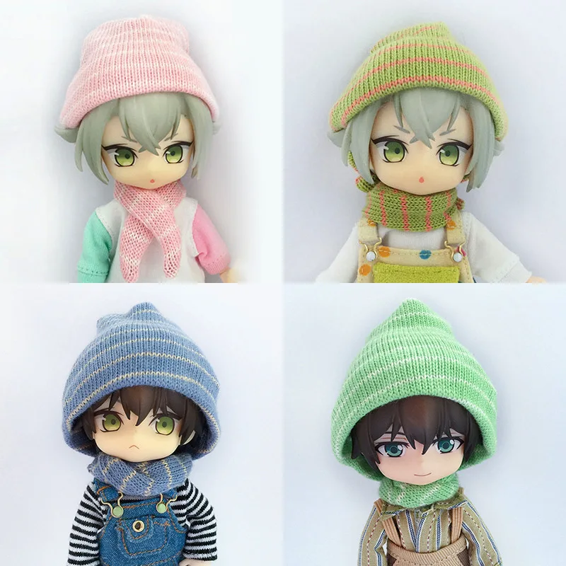 HOUZIWA BJD Doll Accessories 1/12 GSC Molly OB11 Doll Hats Scarf