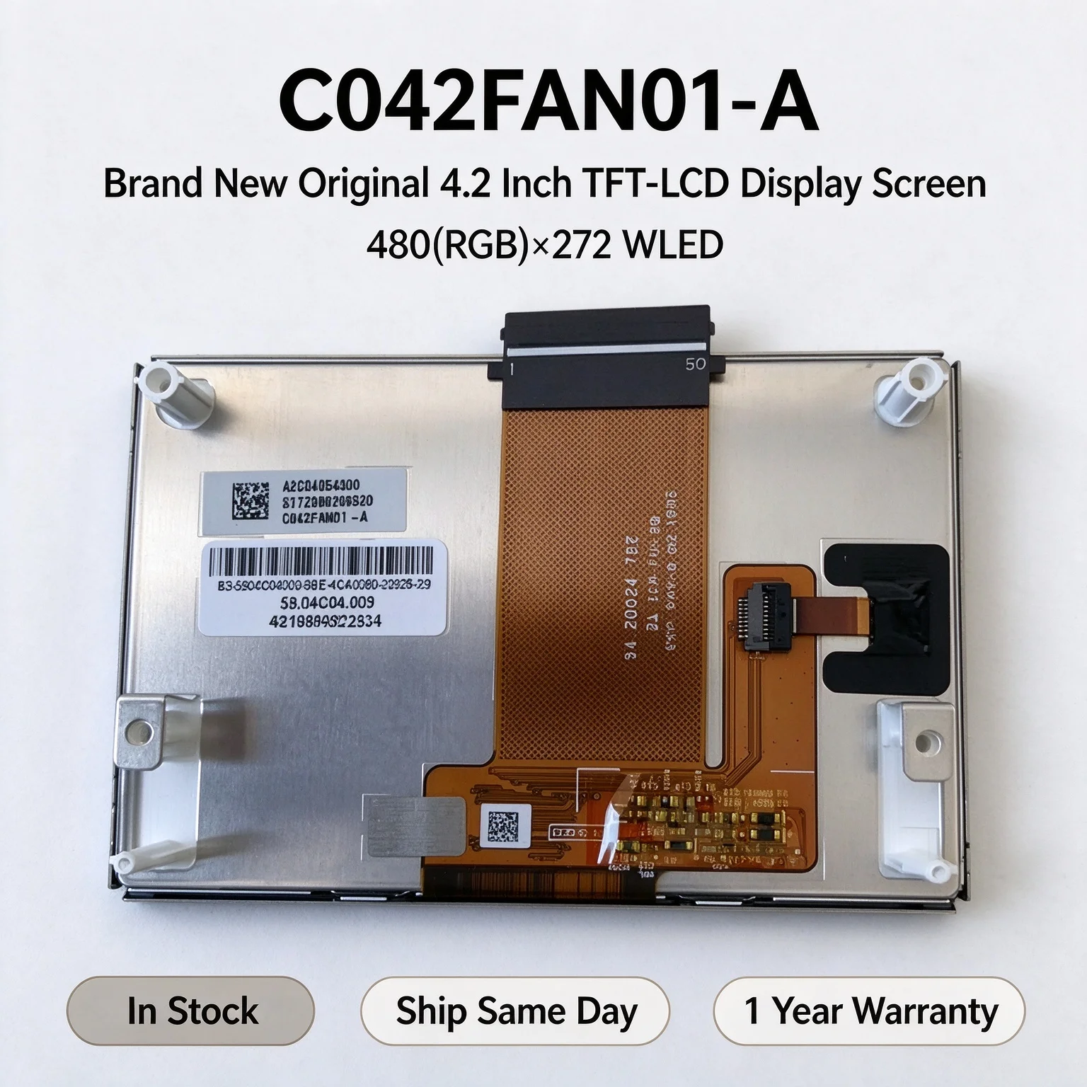 New C042FAN01-A Original 4.2 Inch 480(RGB)×272 WLED TFT-LCD Display Screen