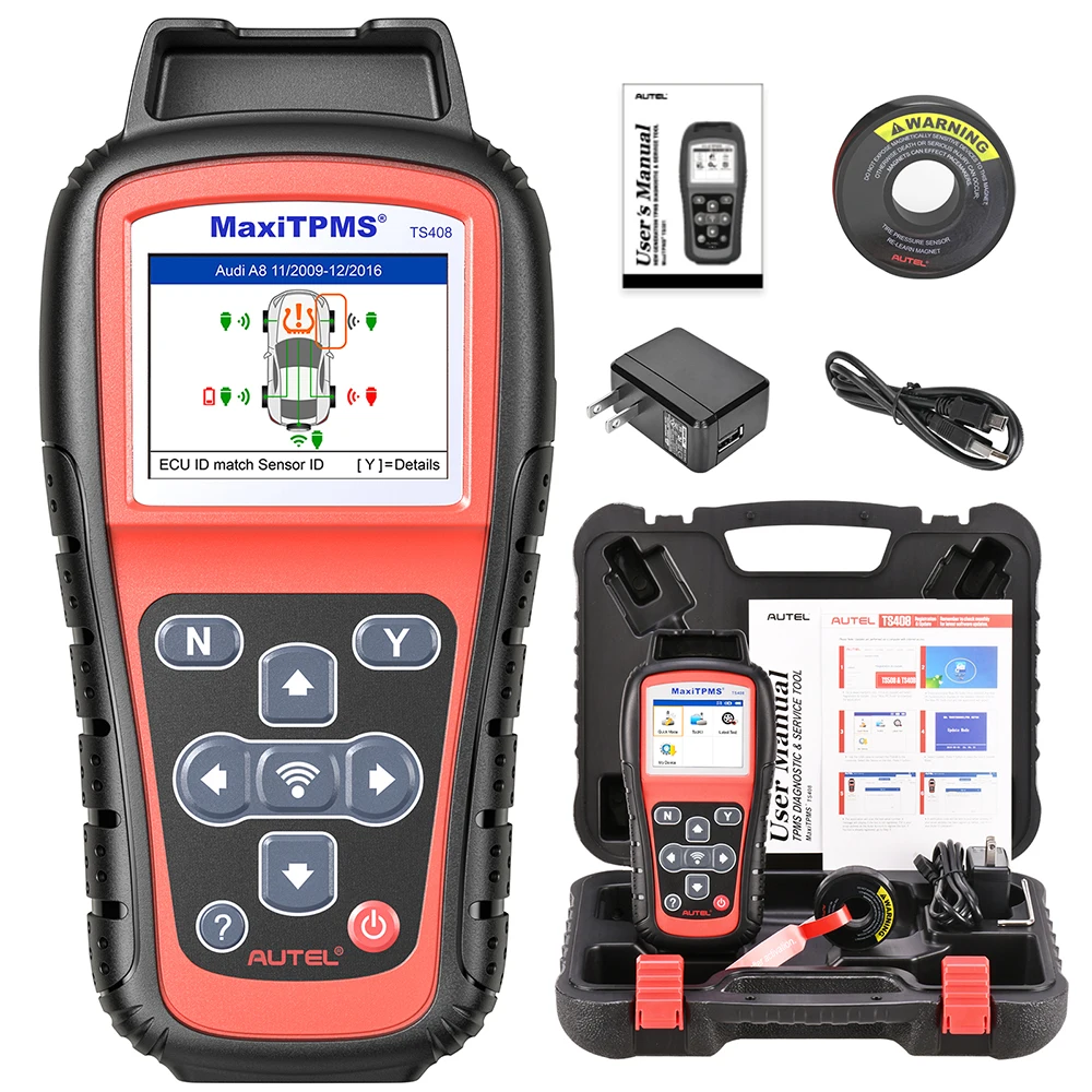 

Autel MaxiTPMS TS408 TS501 TPMS Programming Tool 2024 Upgraded of TS401, Activate/Relearn All Known TPMS Sensors