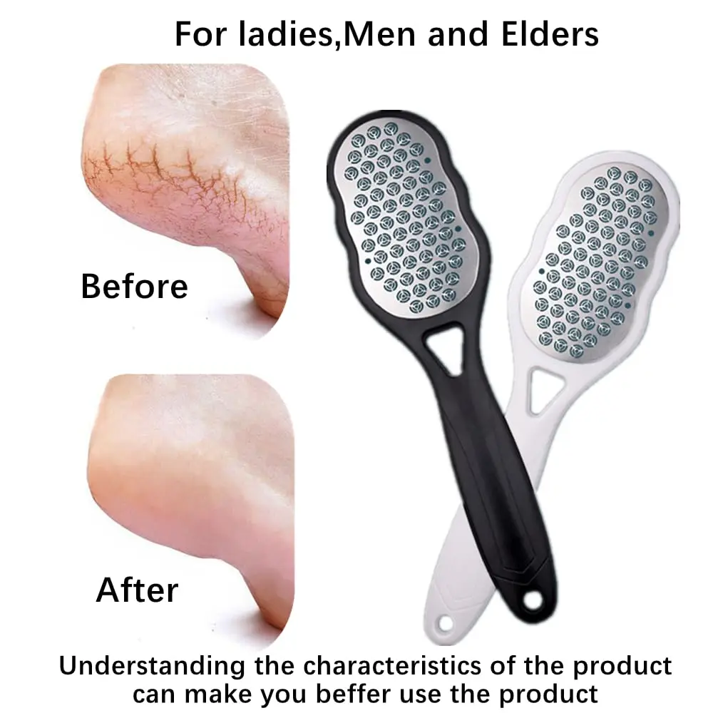 1pc arquivo de pé de aço inoxidável com coletor de pele removedor de calos pedicure pé rasp ralador purificador de pele morta para pés suaves